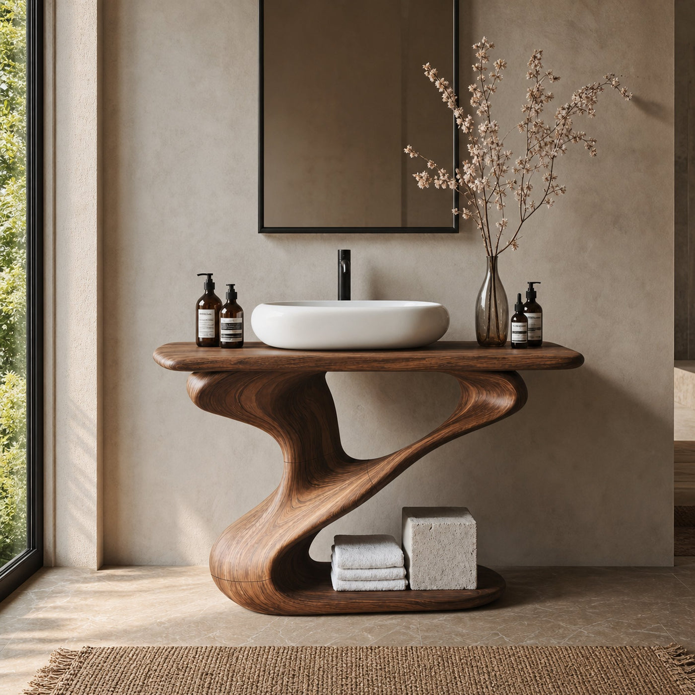 Rustic Live Edge Vanity For Natural Bathroom Design - product view 2