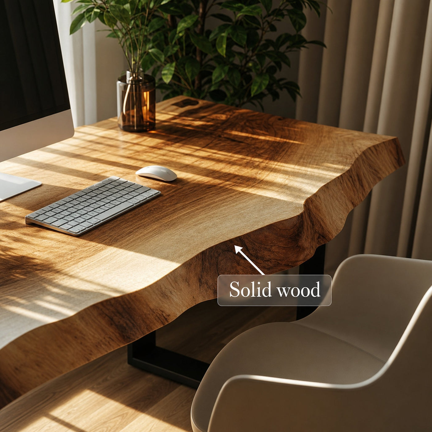 Rustic Live Edge Writing Desk Home Office And Reading Room - product view 3