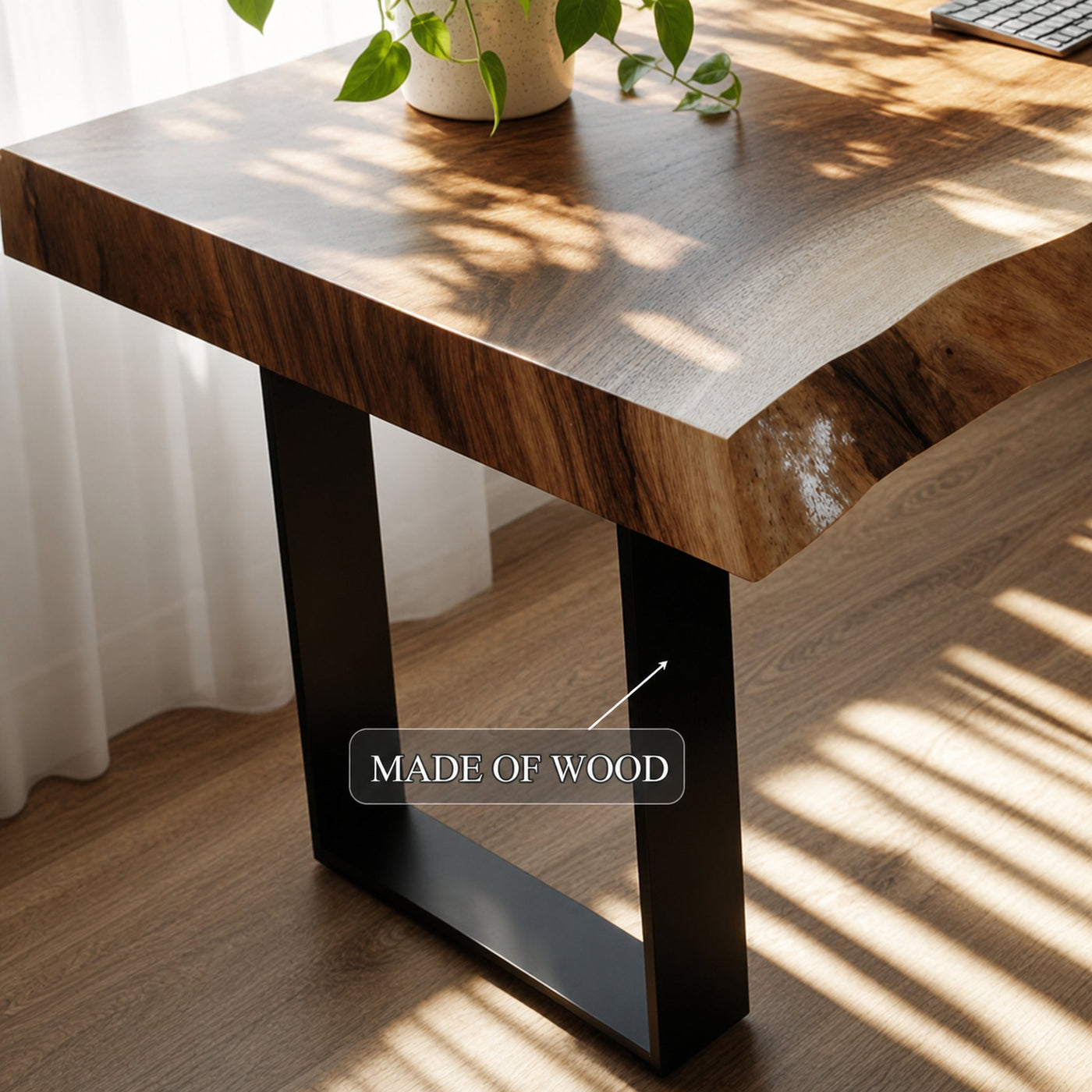 Rustic Live Edge Writing Desk Home Office And Reading Room - product view 4