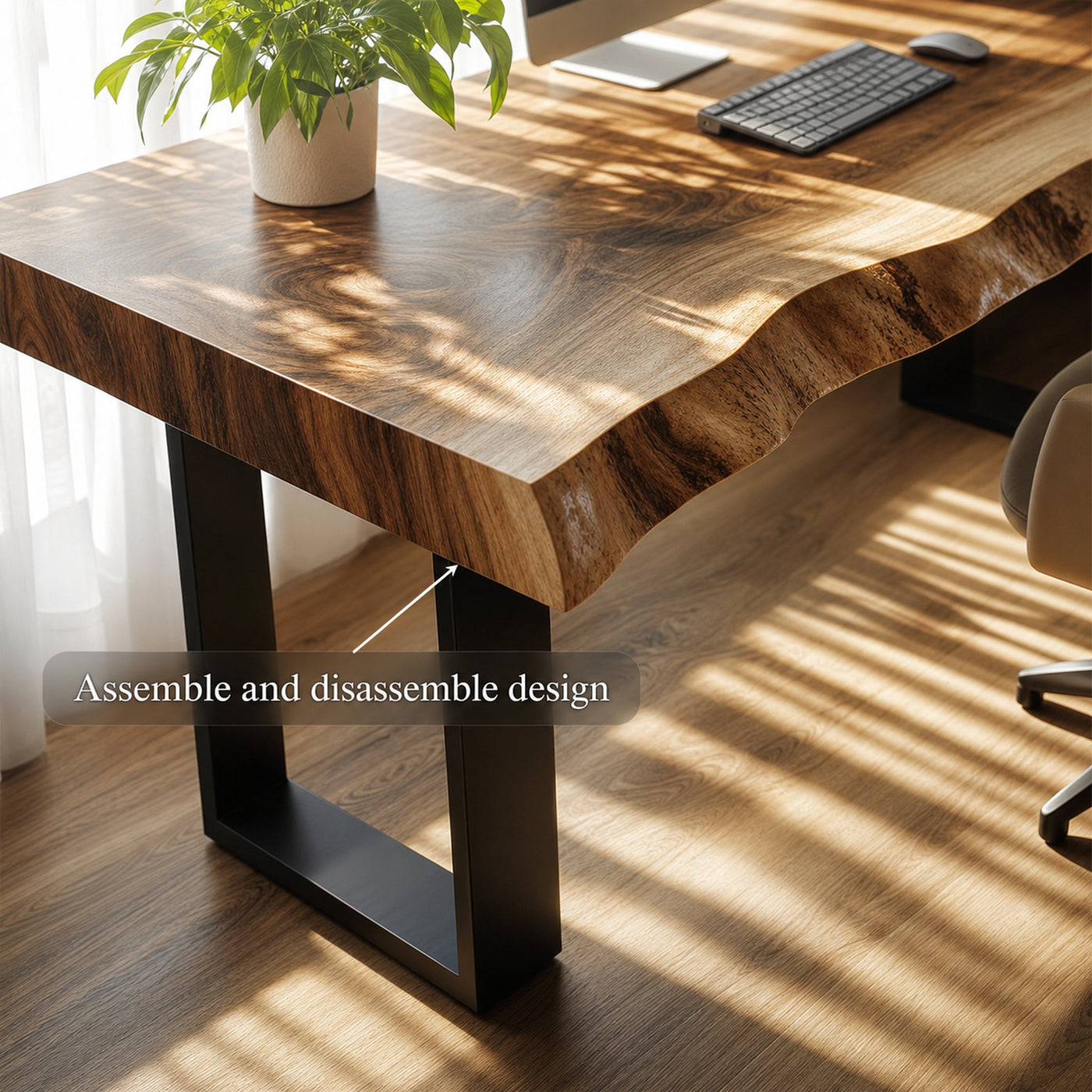 Rustic Live Edge Writing Desk Home Office And Reading Room - product view 5