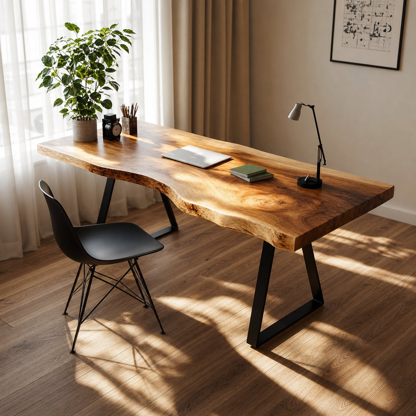 Rustic Live Edge Writing Desk Reading Room And Home Office