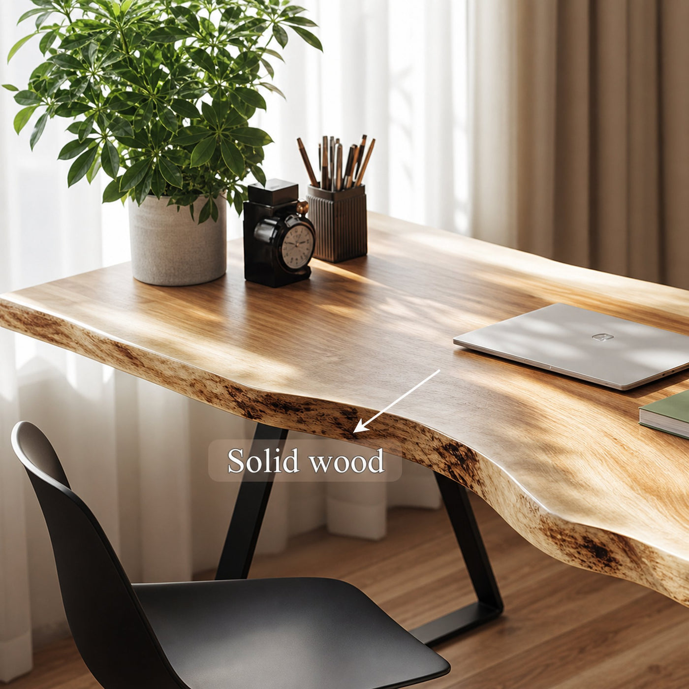 Rustic Live Edge Writing Desk Reading Room And Home Office - product view 3