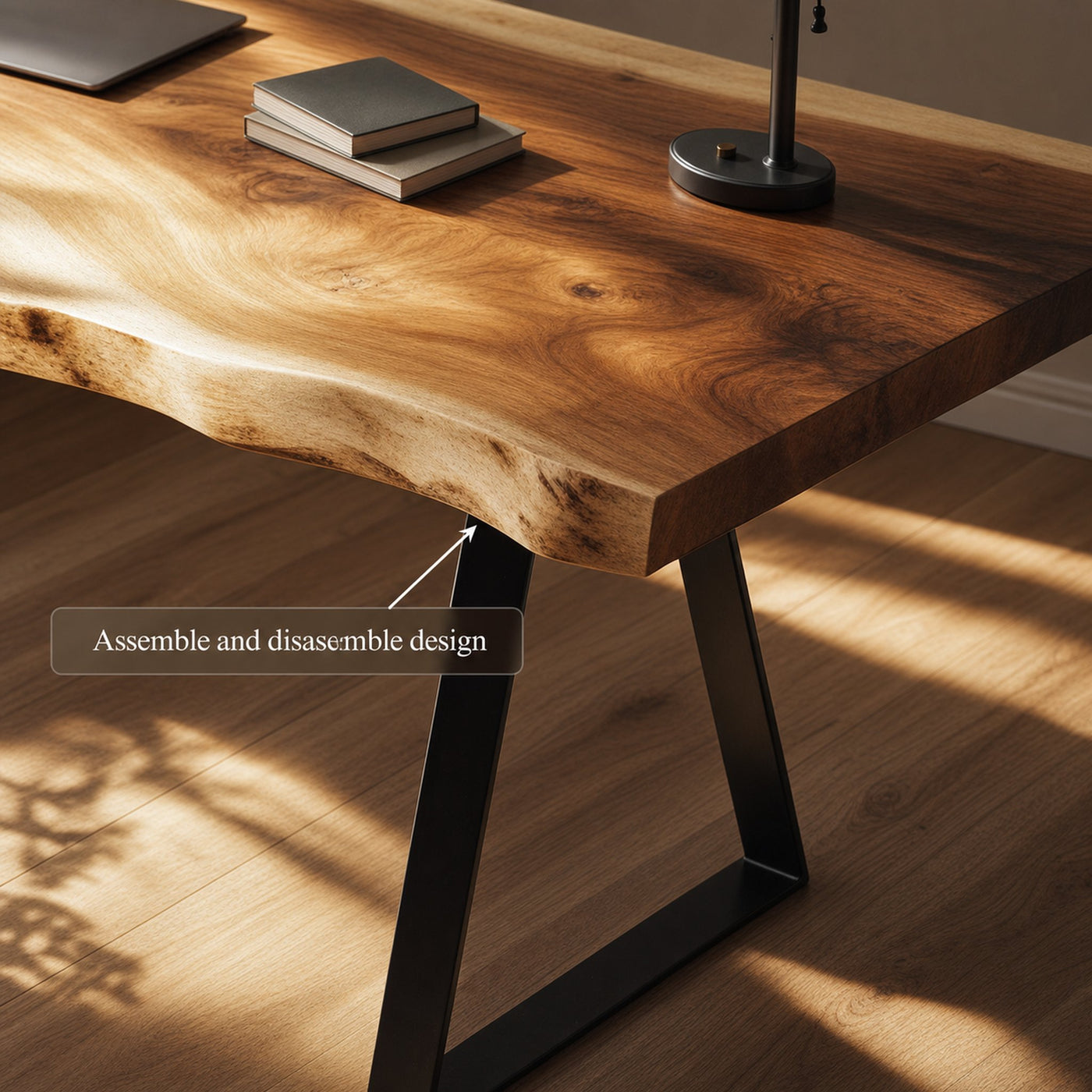 Rustic Live Edge Writing Desk Reading Room And Home Office - product view 4