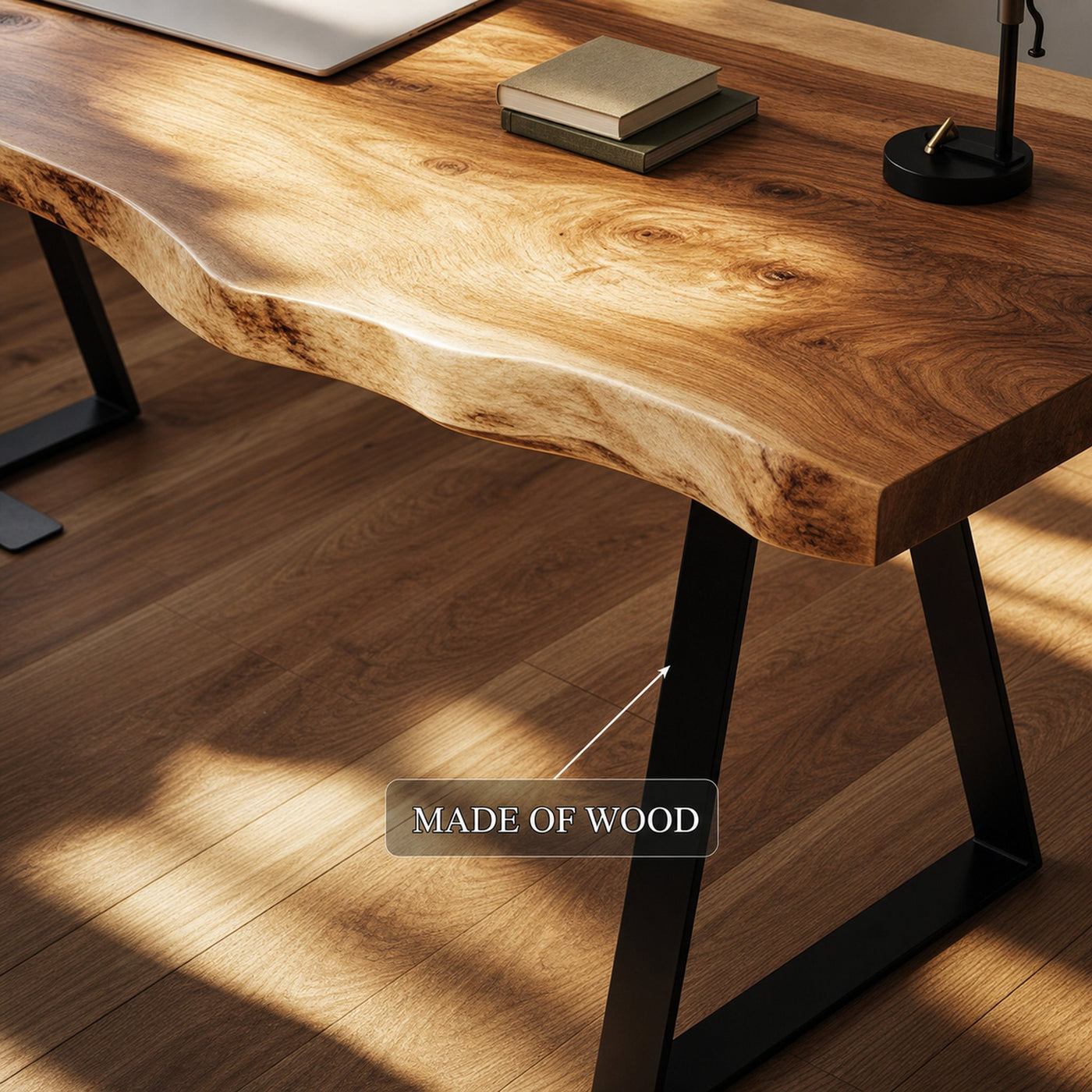 Rustic Live Edge Writing Desk Reading Room And Home Office - product view 5