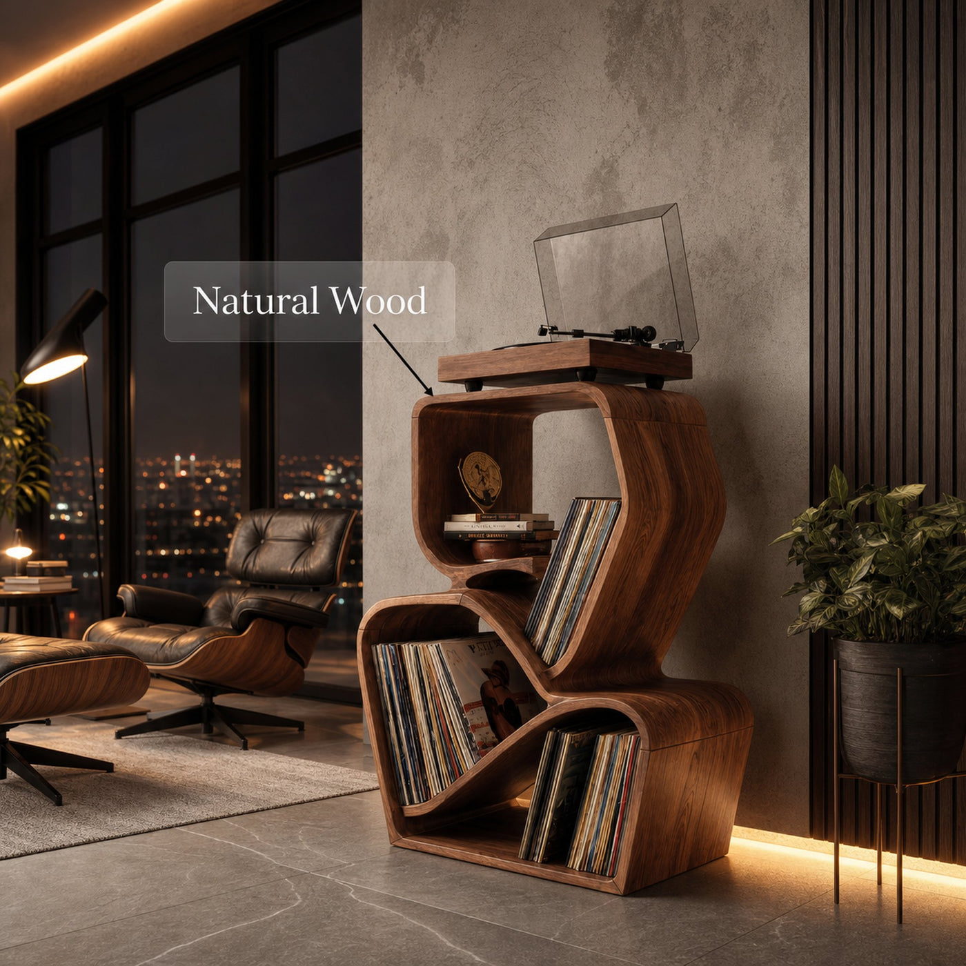 Rustic Media Console With Shelves For Bedroom Decor - product view 5
