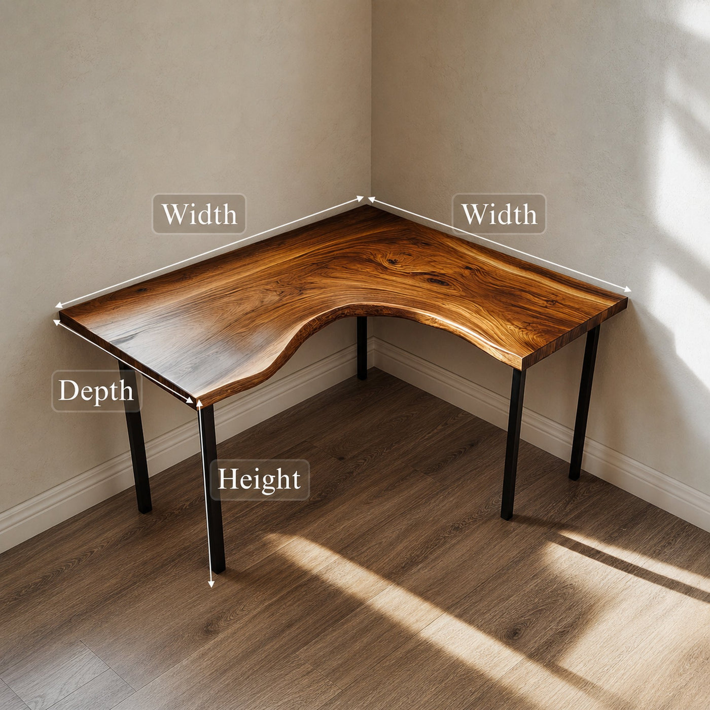 Rustic Minimal Corner Work Desk Work Room And Reading Room - product view 4