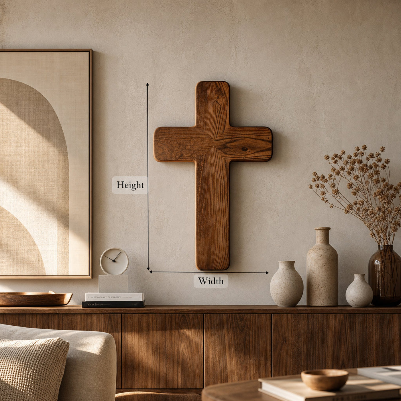 Rustic Minimal Wall Cross Living Room Or Meditation Room - product view 5