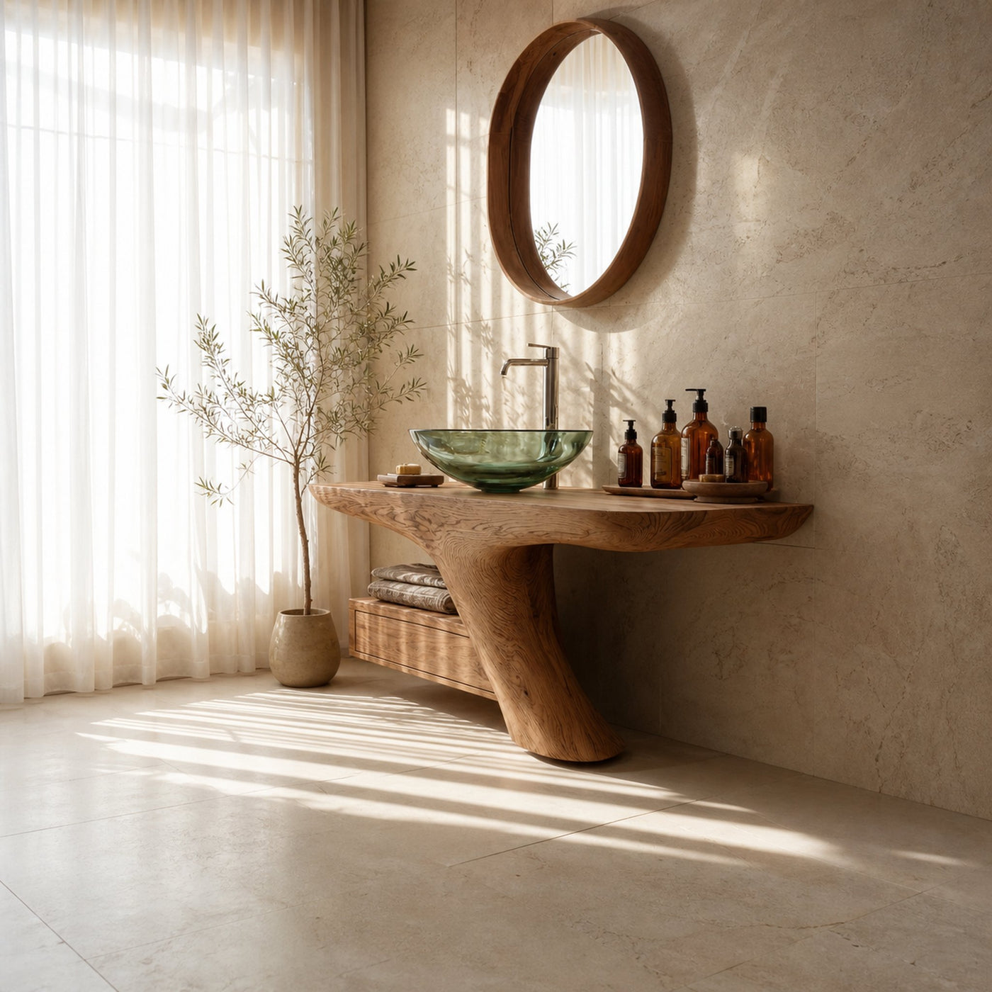 Rustic Minimalist Storage Vanity Bathroom - product view 2