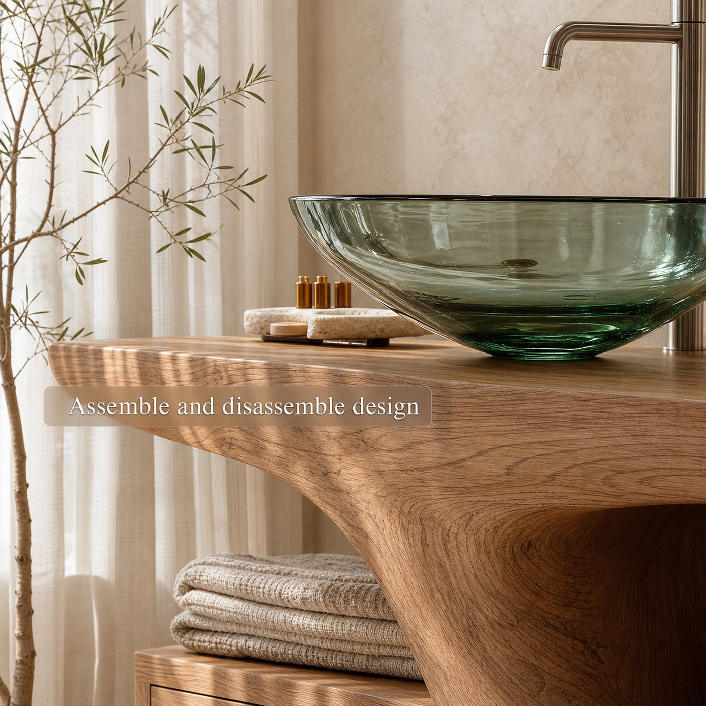 Rustic Minimalist Storage Vanity Bathroom - product view 4