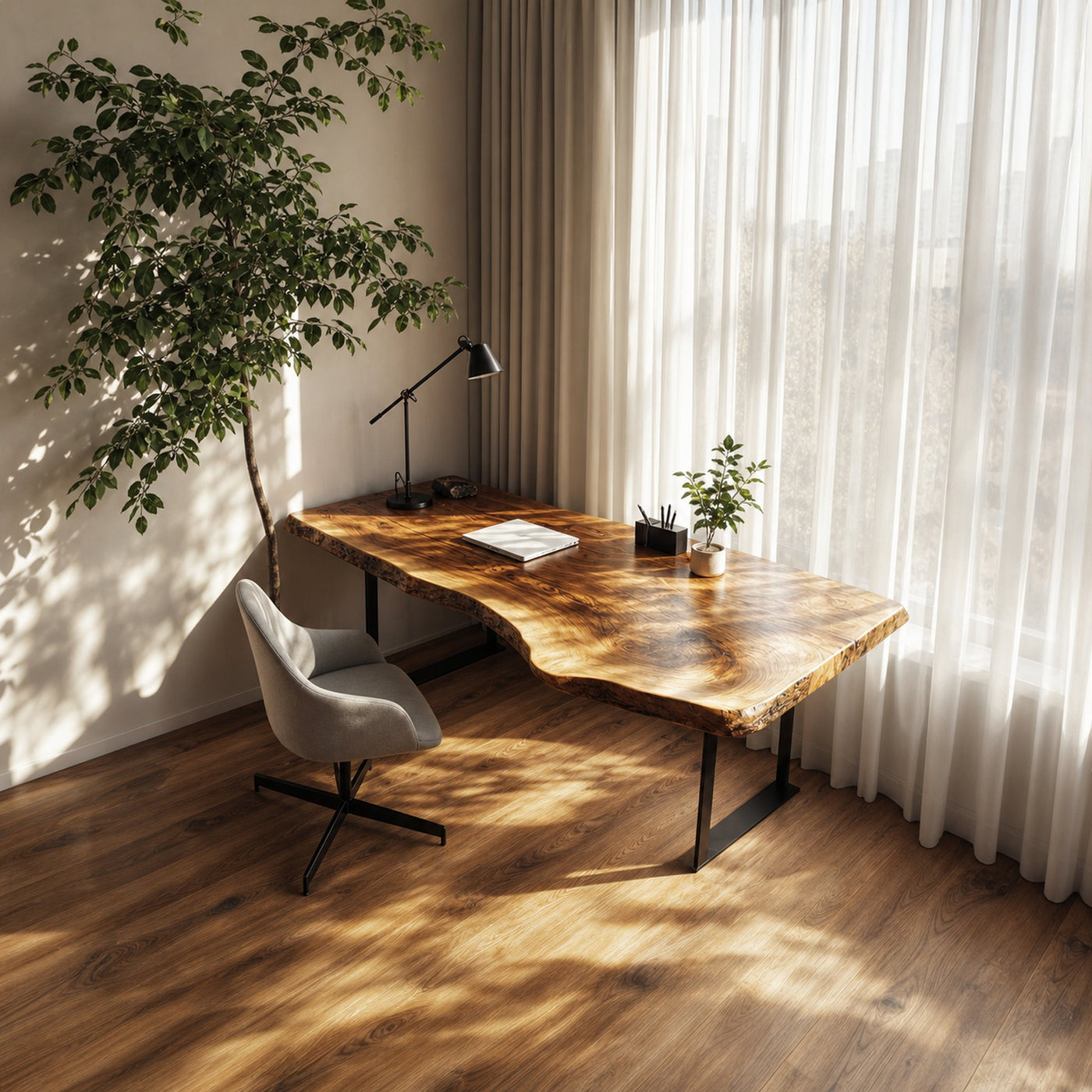 Rustic Modern Office Desk Bedroom And Office Room - product view 2