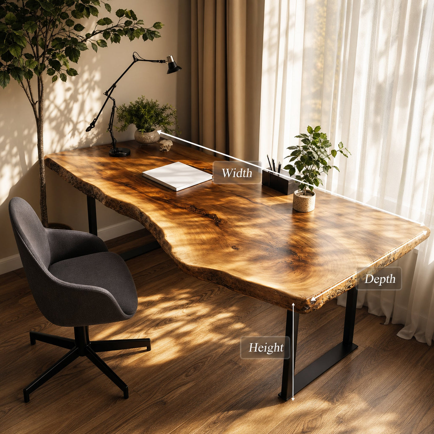 Rustic Modern Office Desk Bedroom And Office Room - product view 6
