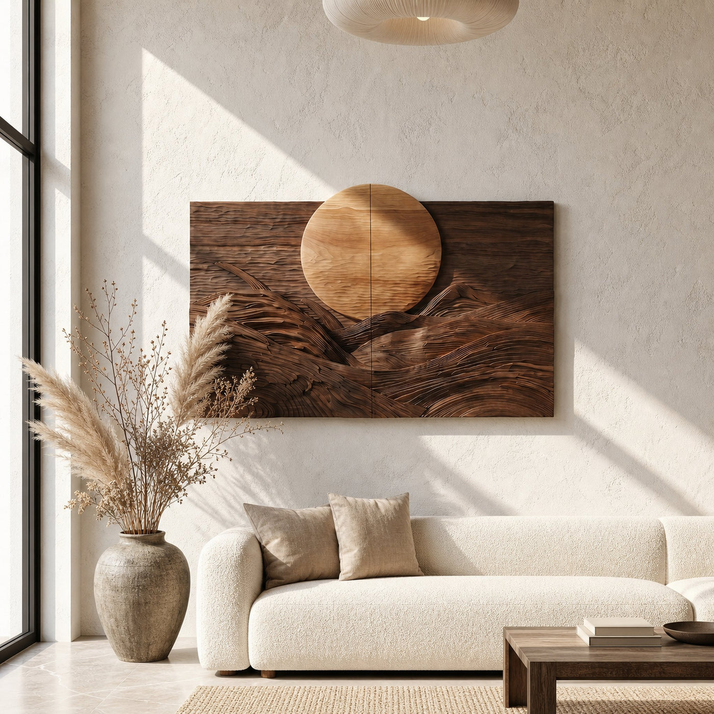 Rustic Mountain Sunrise Wooden Wall Art For Living Room And Bedroom