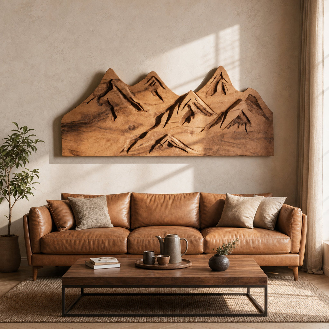 Rustic Mountain Wall Art For Living Room Or Lodge