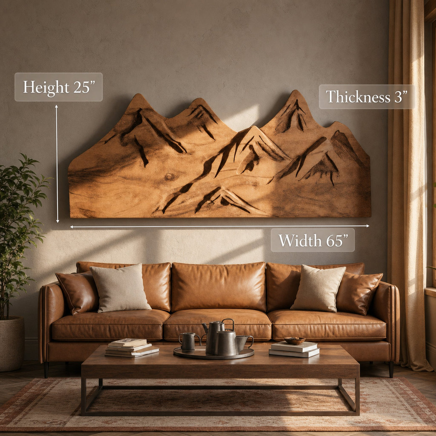 Rustic Mountain Wall Art For Living Room Or Lodge - product view 6