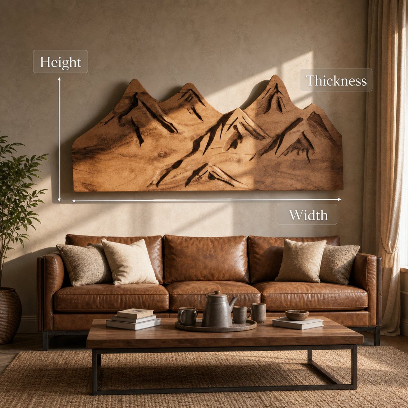Rustic Mountain Wall Art For Living Room Or Lodge - product view 7