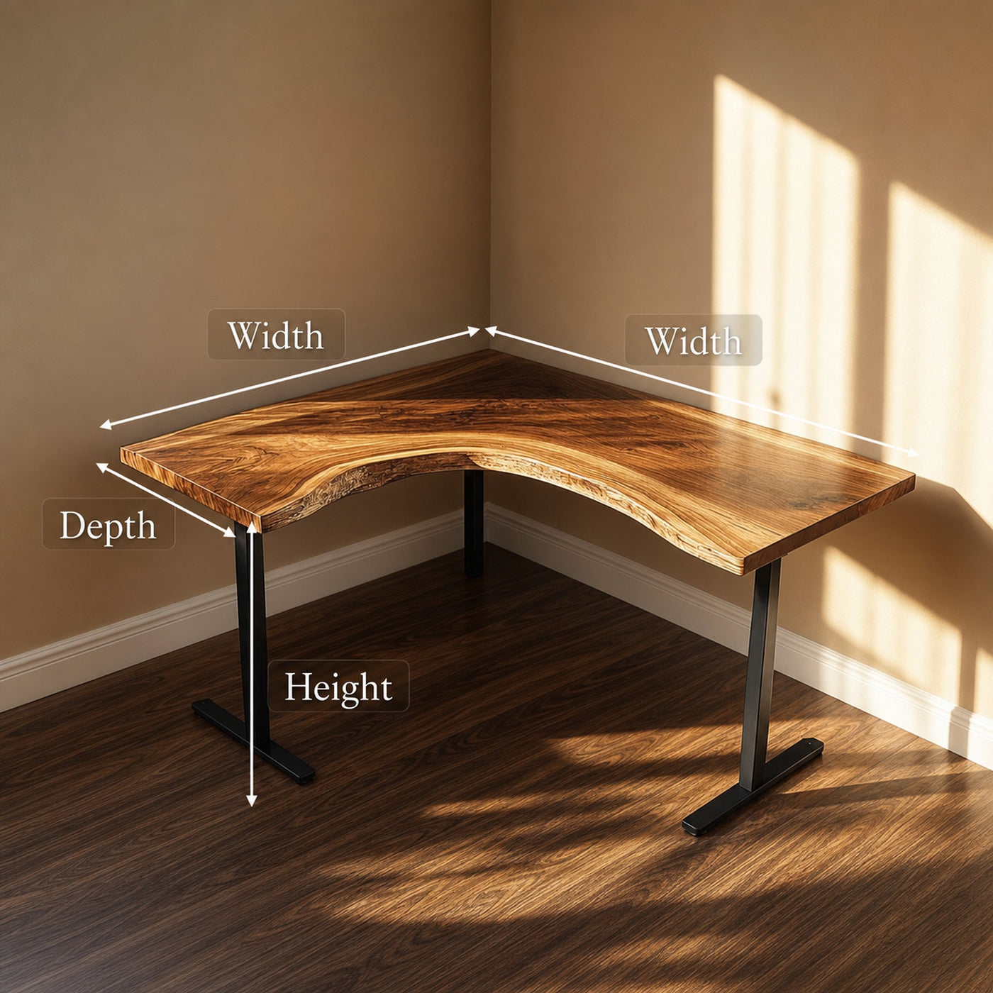 Rustic Natural Corner Work Desk Study Room And Reading Room - product view 4
