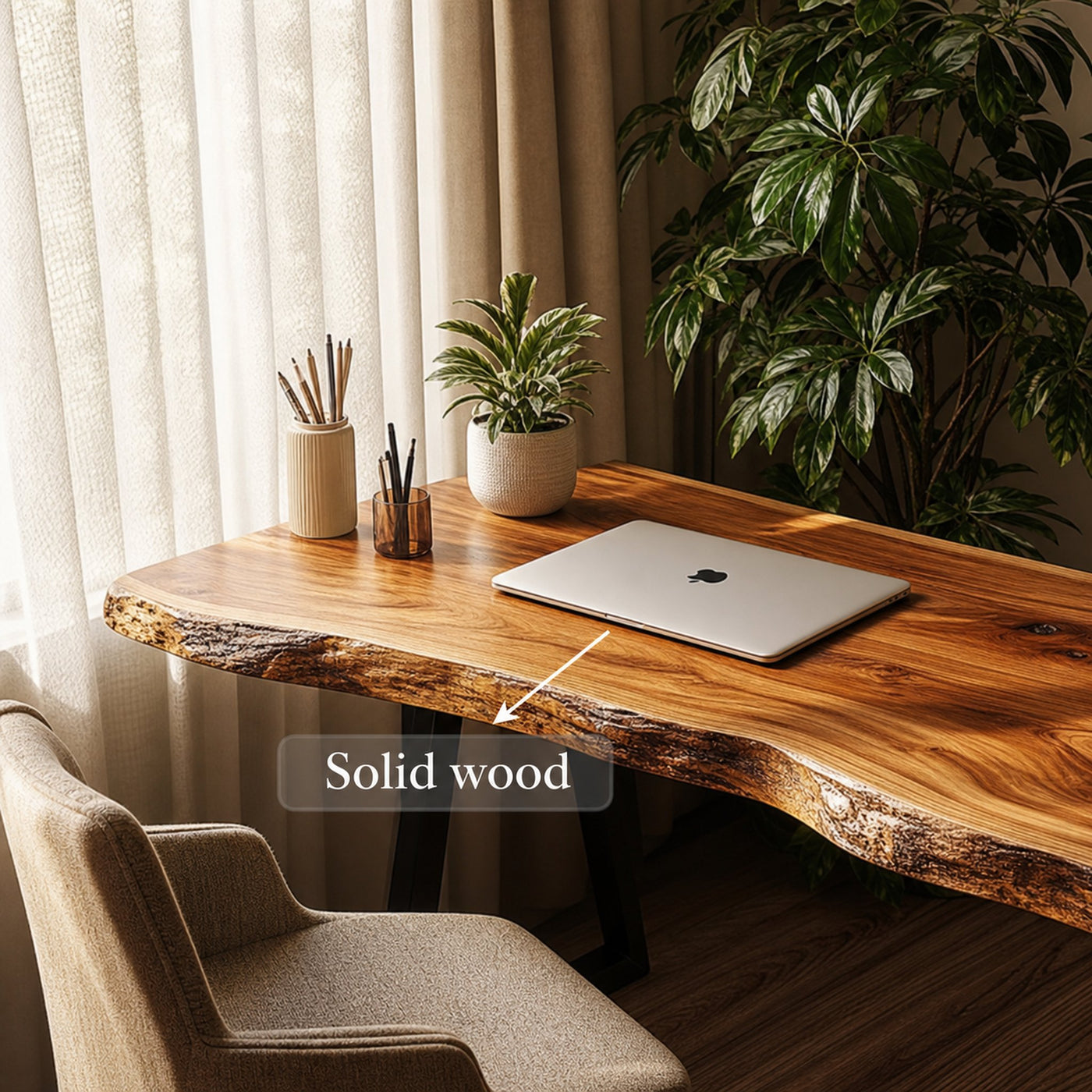 Rustic Natural Work Desk Bedroom And Creative Area - product view 3