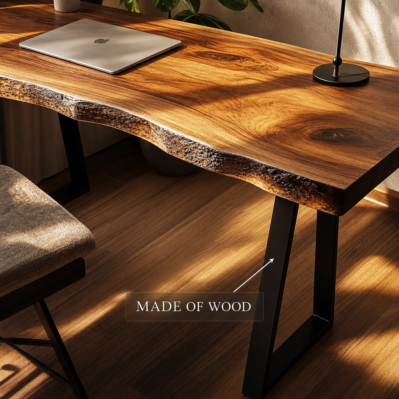 Rustic Natural Work Desk Bedroom And Creative Area - product view 4
