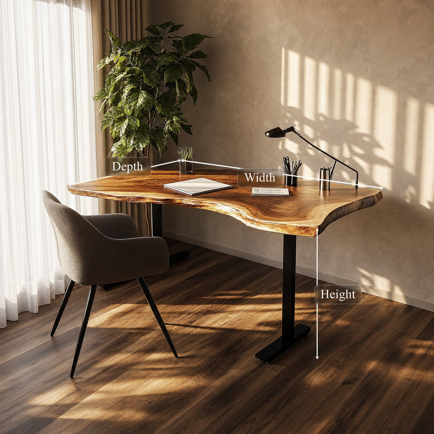 Rustic Office Desk Reading Room And Studio Room - product view 5