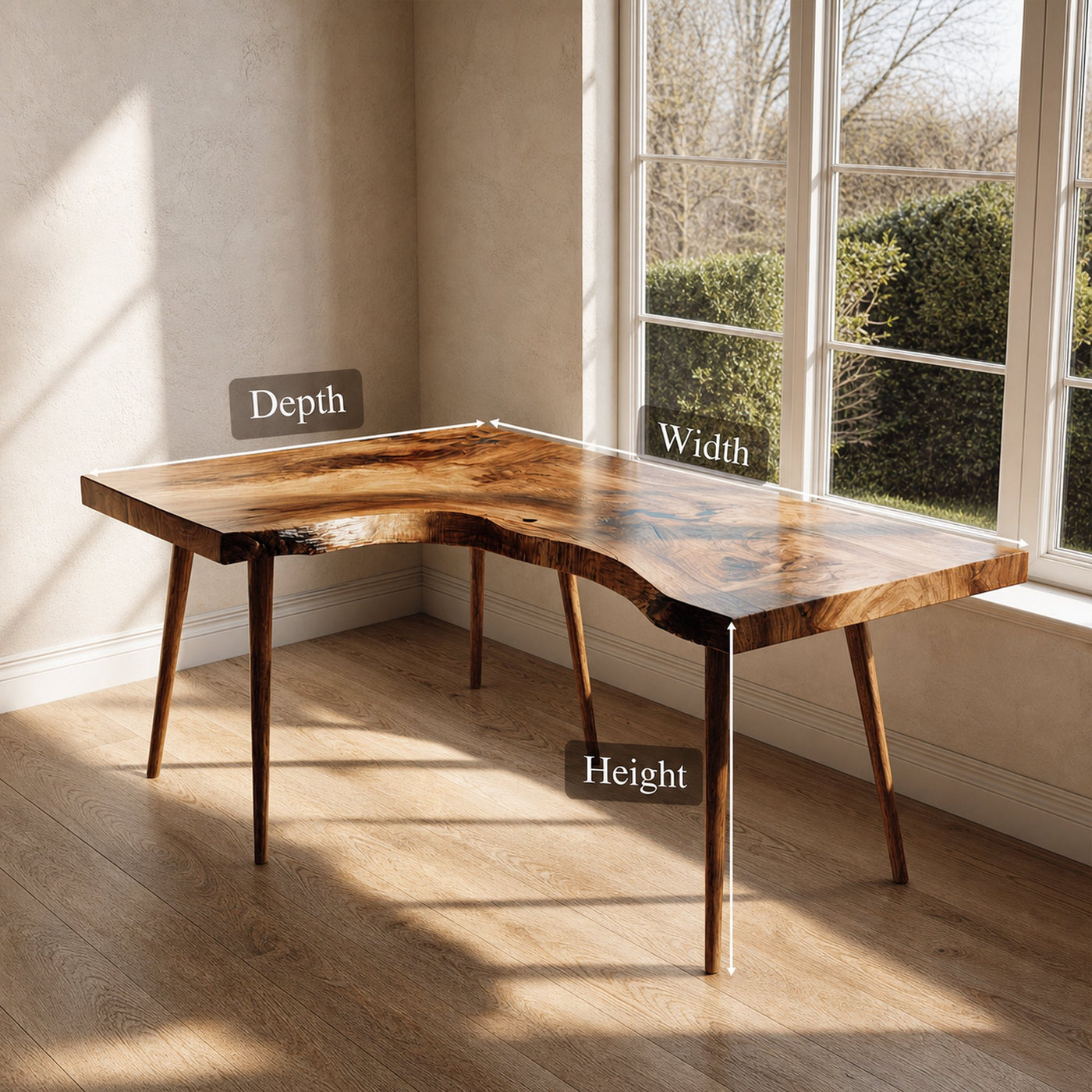 Rustic Organic Corner Office Desk Studio And Reading Room - product view 3