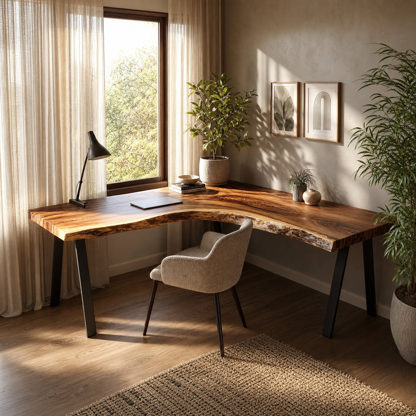 Rustic Organic Modern Work Corner Desk Home Office And Study Room