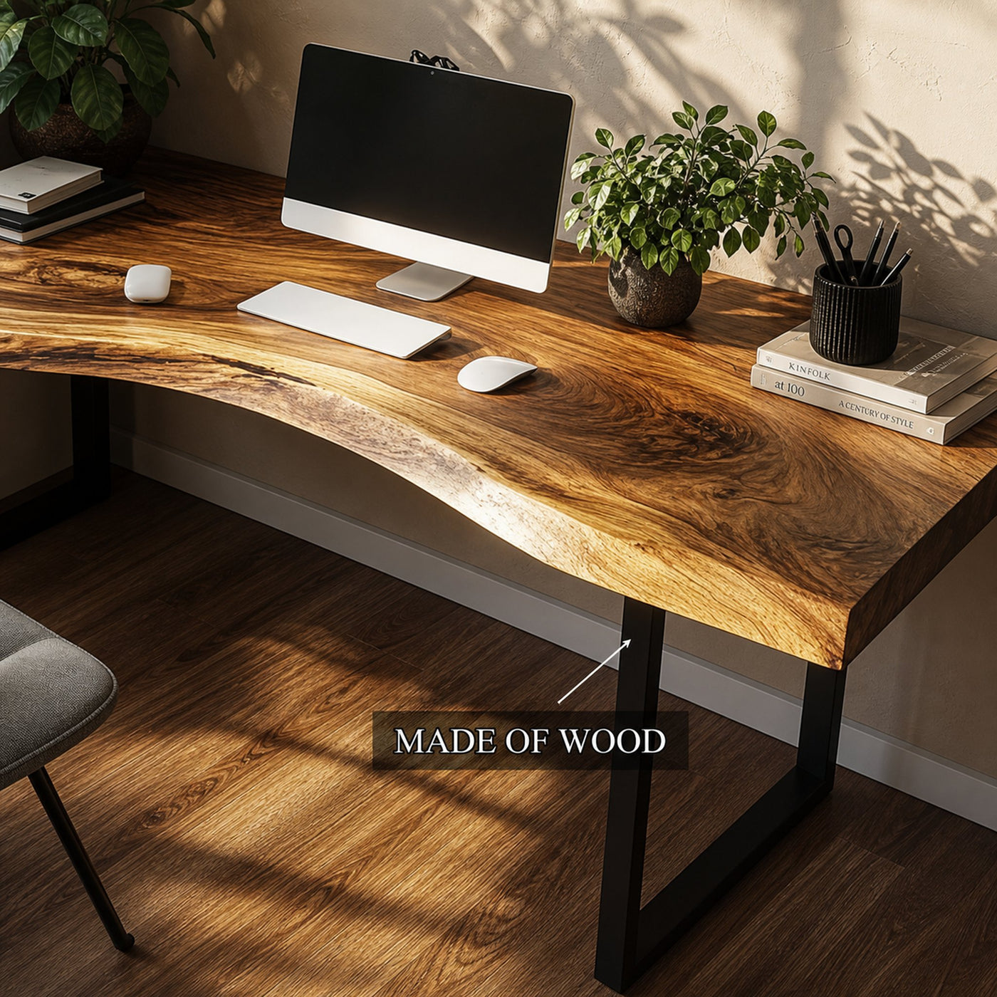 Rustic Organic Office Desk Bedroom And Studio Room - product view 4