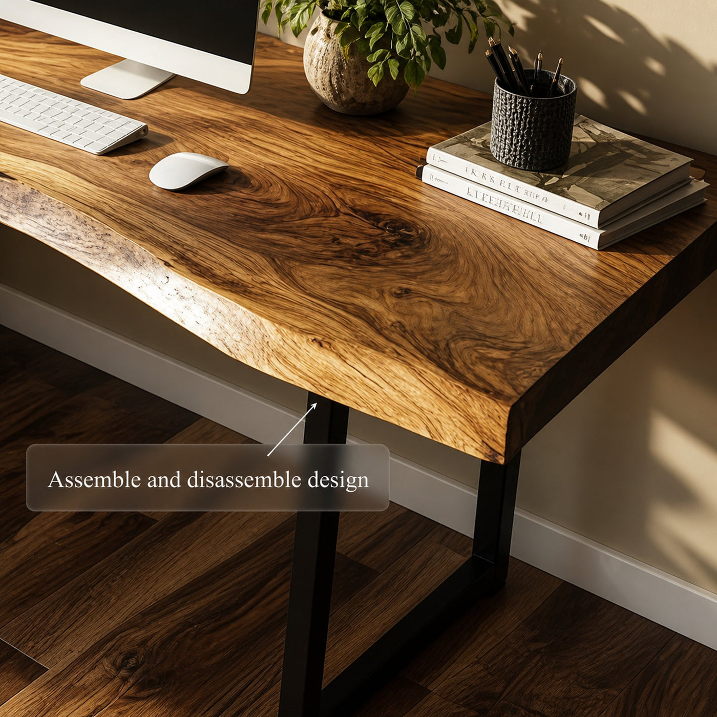 Rustic Organic Office Desk Bedroom And Studio Room - product view 5