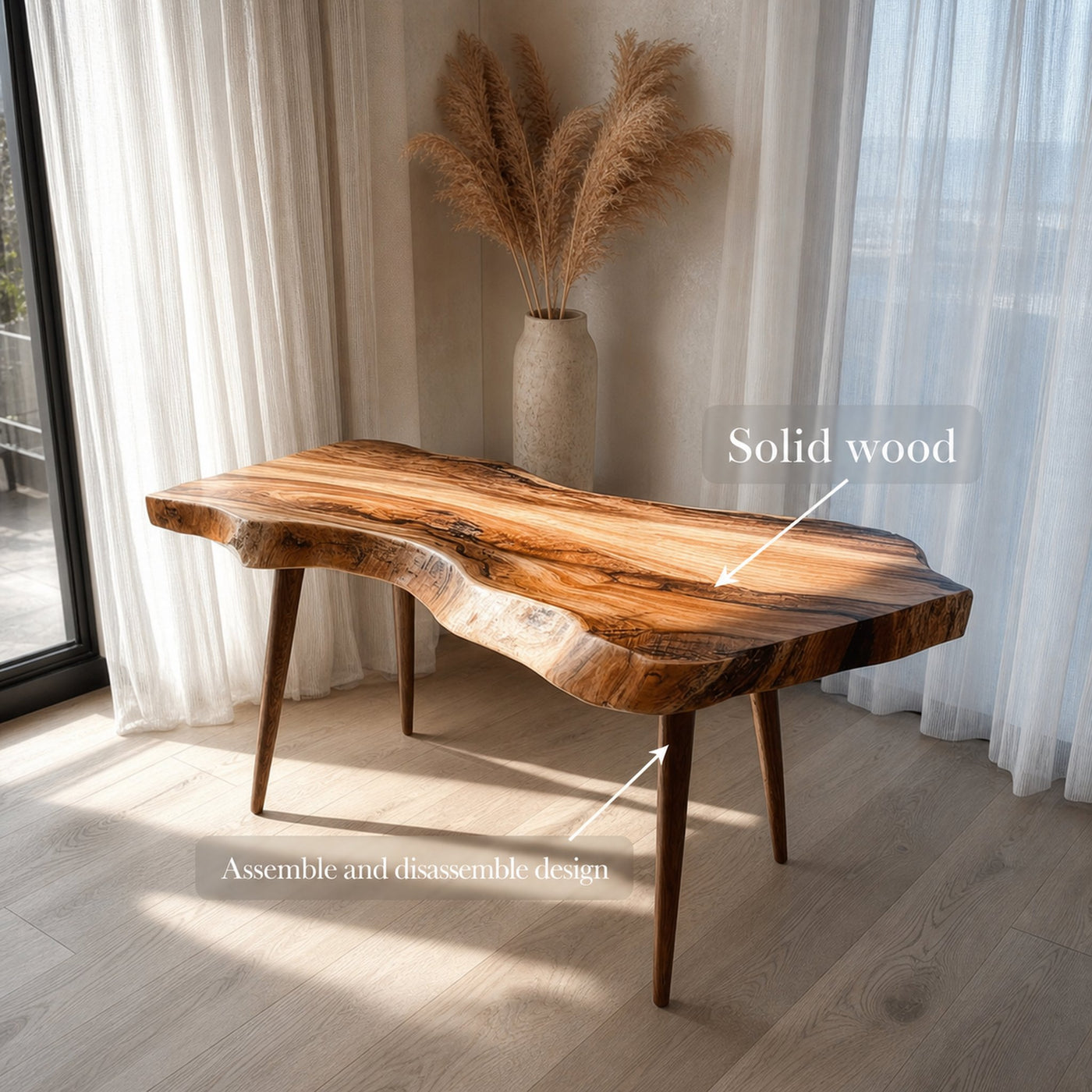 Rustic Organic Work Desk Home Office And Bedroom - product view 2