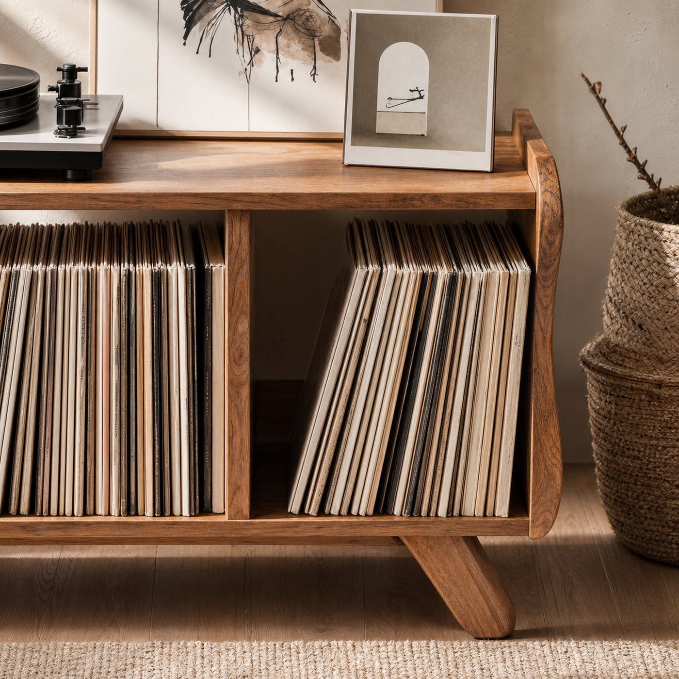 Rustic Record Player Cabinet Solid Wood For Living Room Use - product view 4