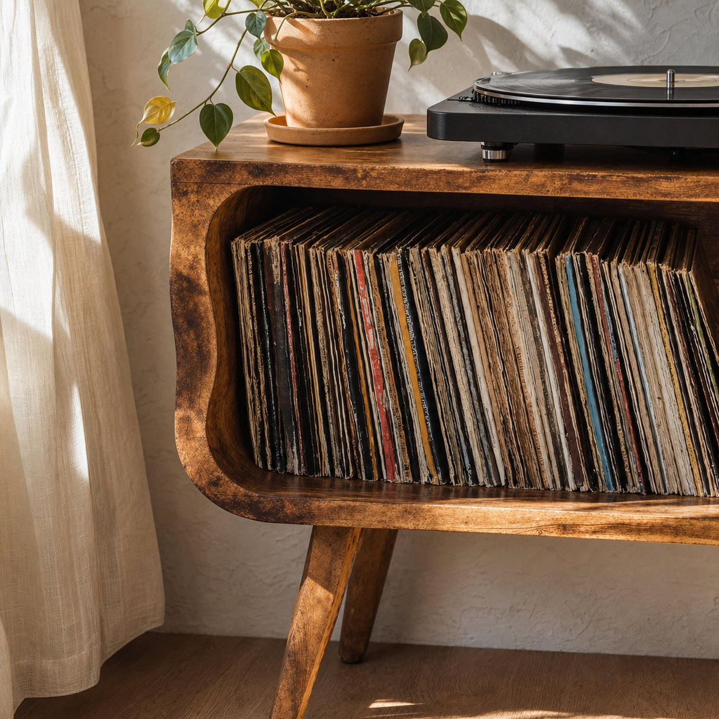 Rustic Record Player Stand Entryway Decor - product view 3