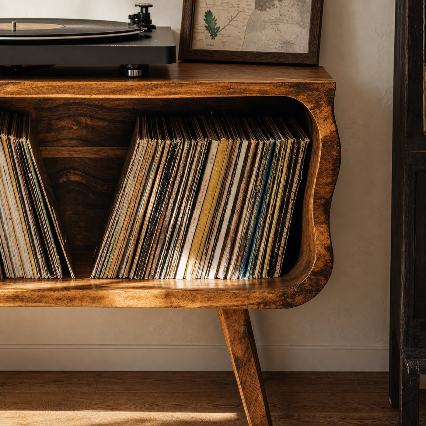 Rustic Record Player Stand Entryway Decor - product view 4