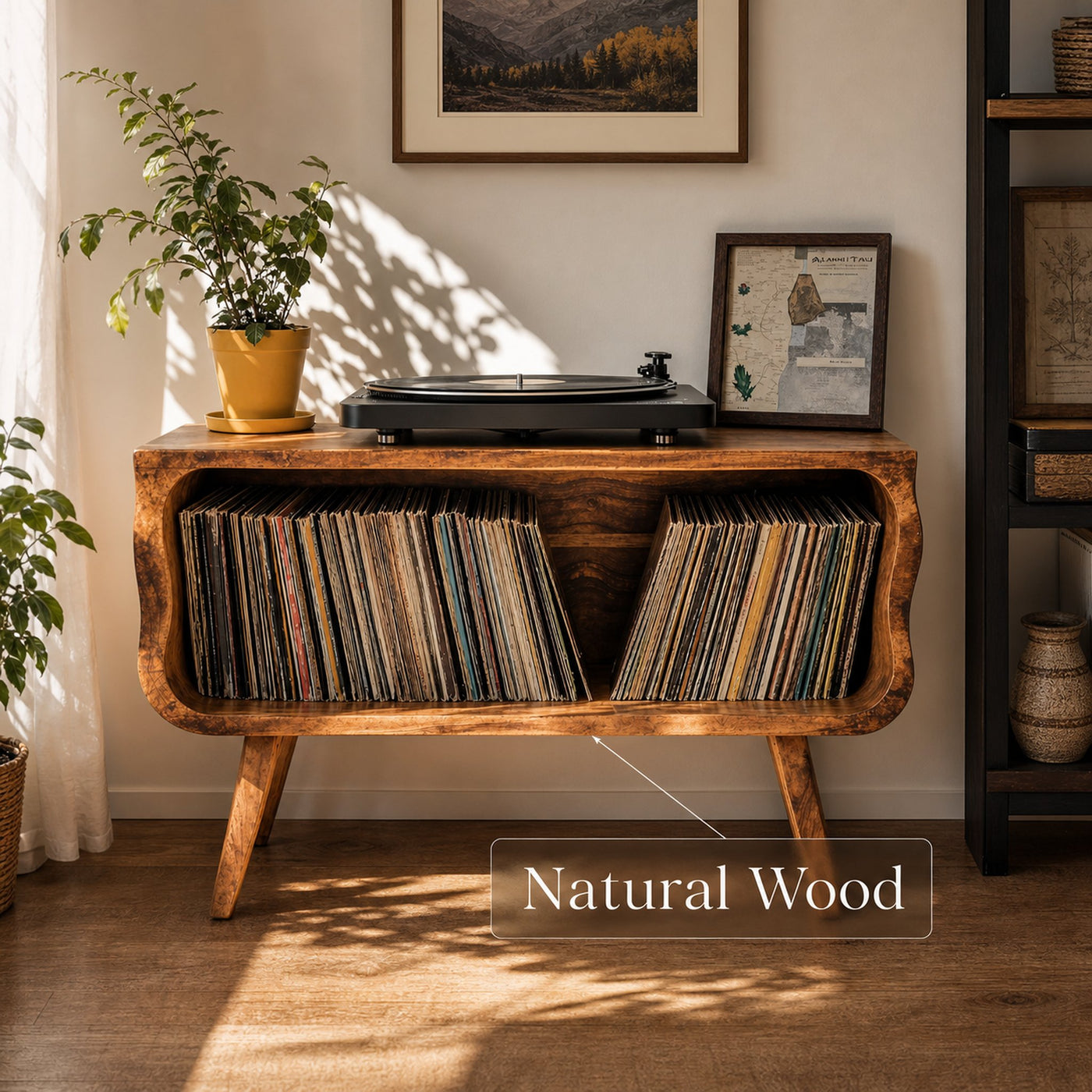 Rustic Record Player Stand Entryway Decor - product view 5