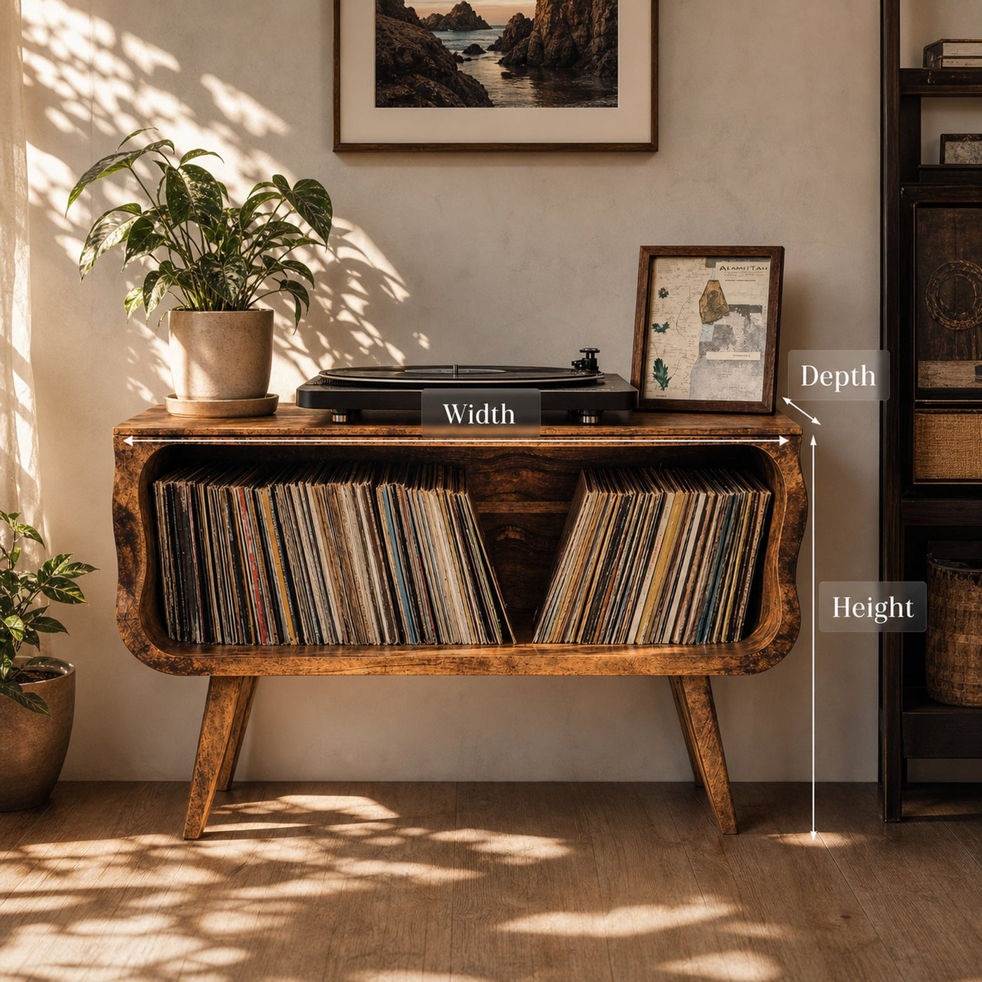 Rustic Record Player Stand Entryway Decor - product view 6