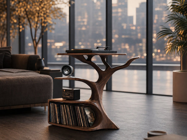 Rustic Record Player Table For Furniture And Audio