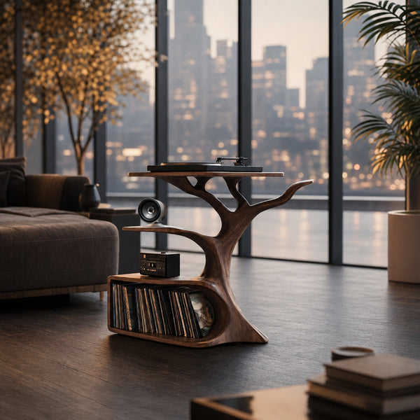 Rustic Record Player Table For Furniture And Audio