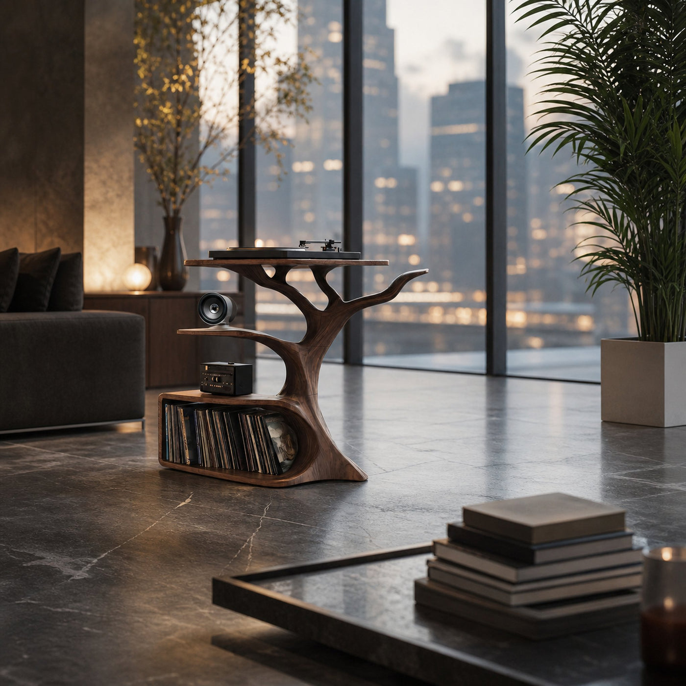Rustic Record Player Table For Furniture And Audio - product view 2