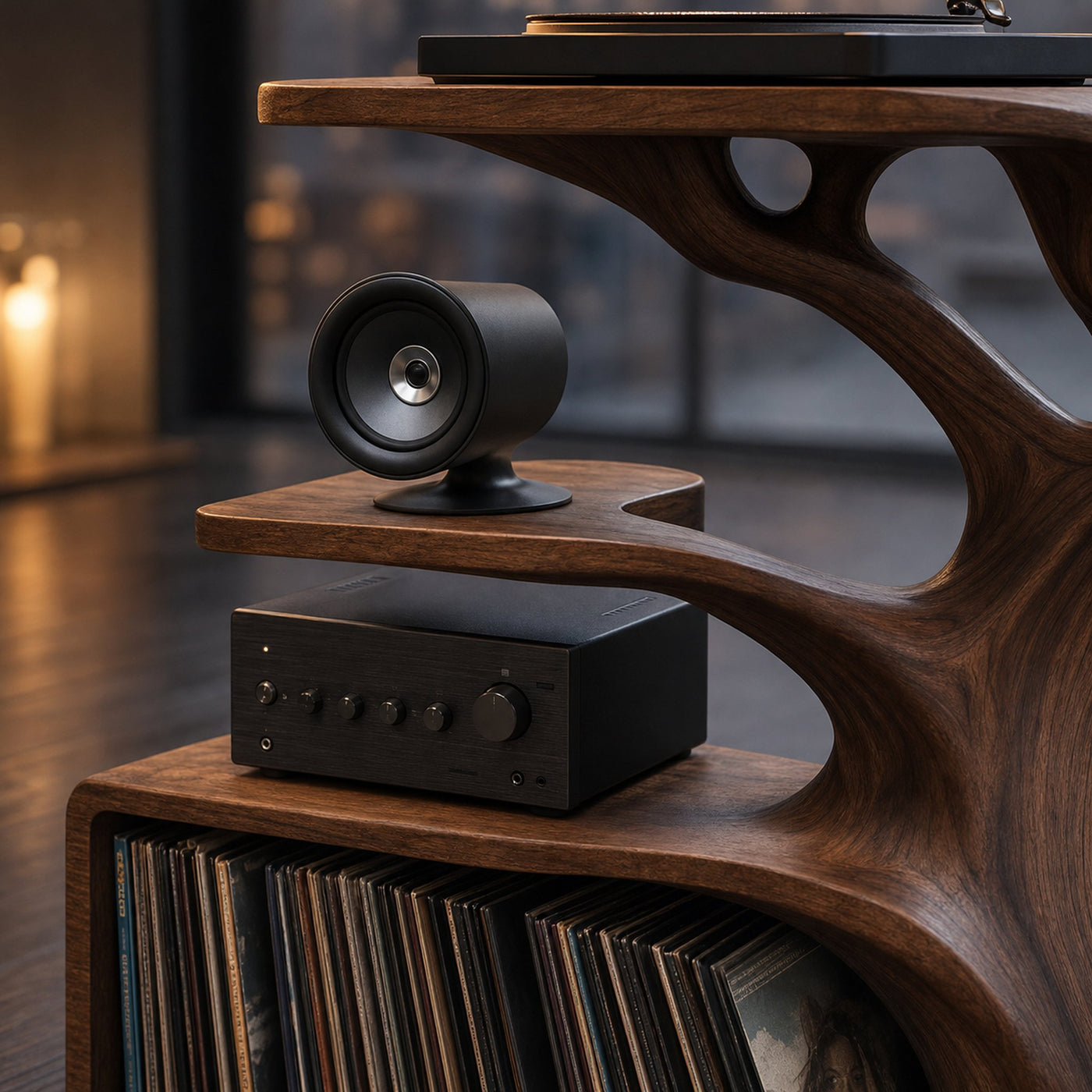 Rustic Record Player Table For Furniture And Audio - product view 3