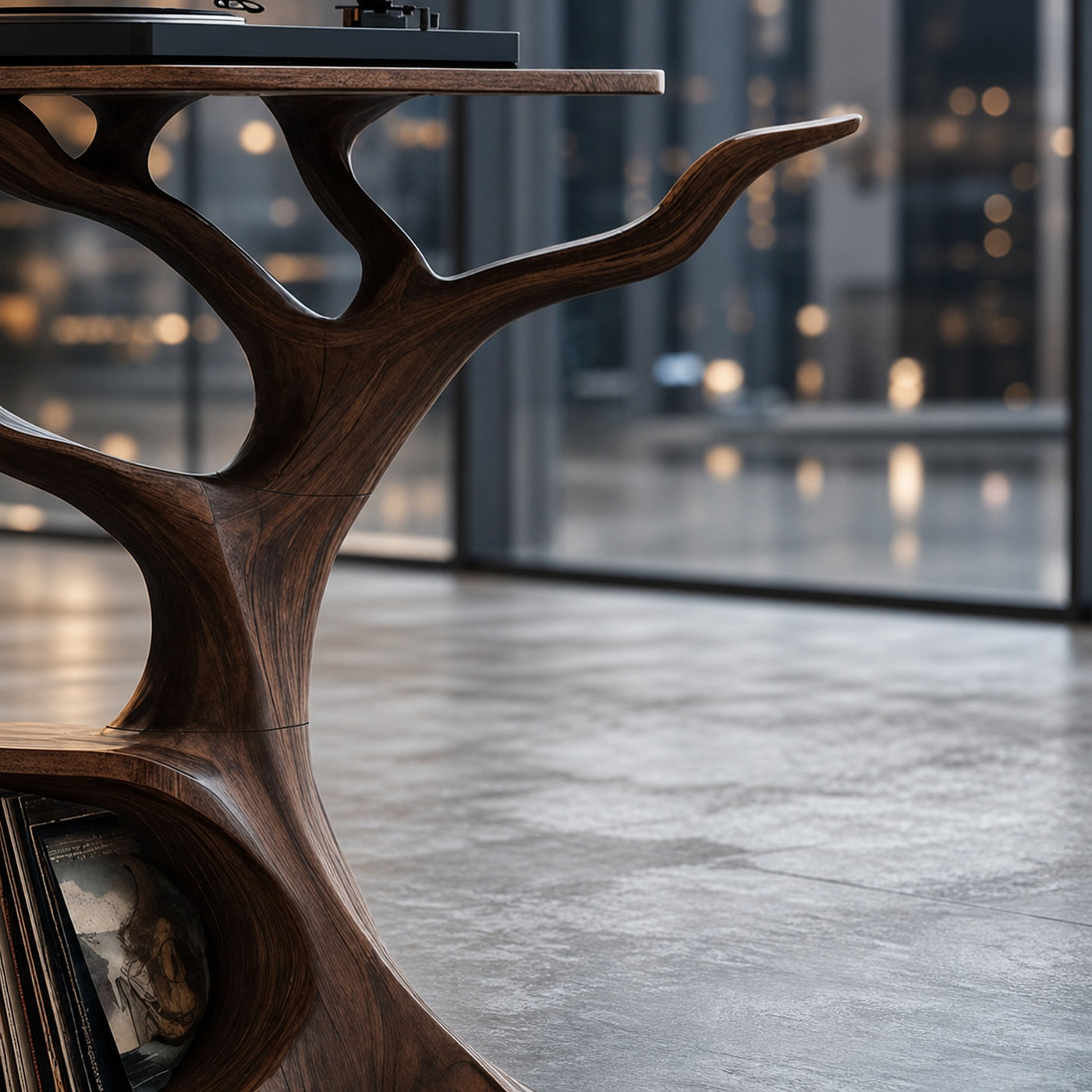 Rustic Record Player Table For Furniture And Audio - product view 4
