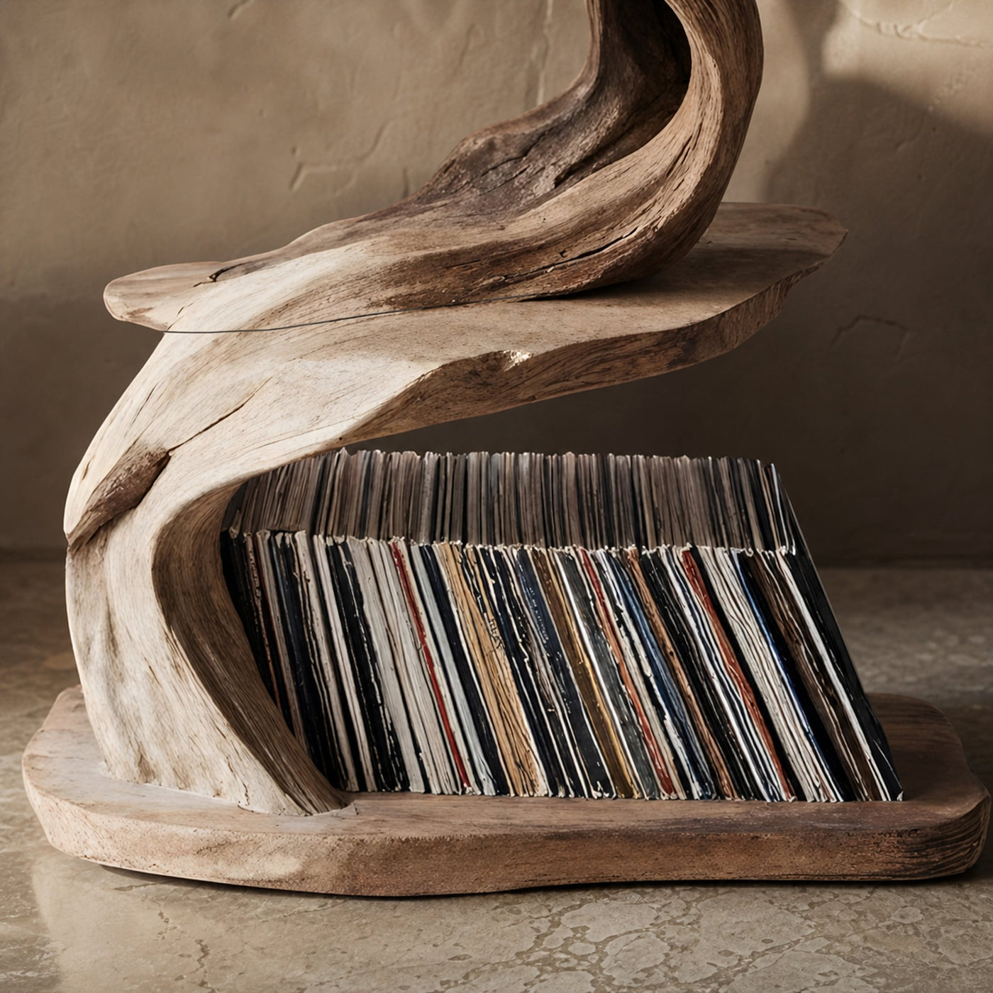 Rustic Record Stand Industrial Living Room Furniture - product view 4