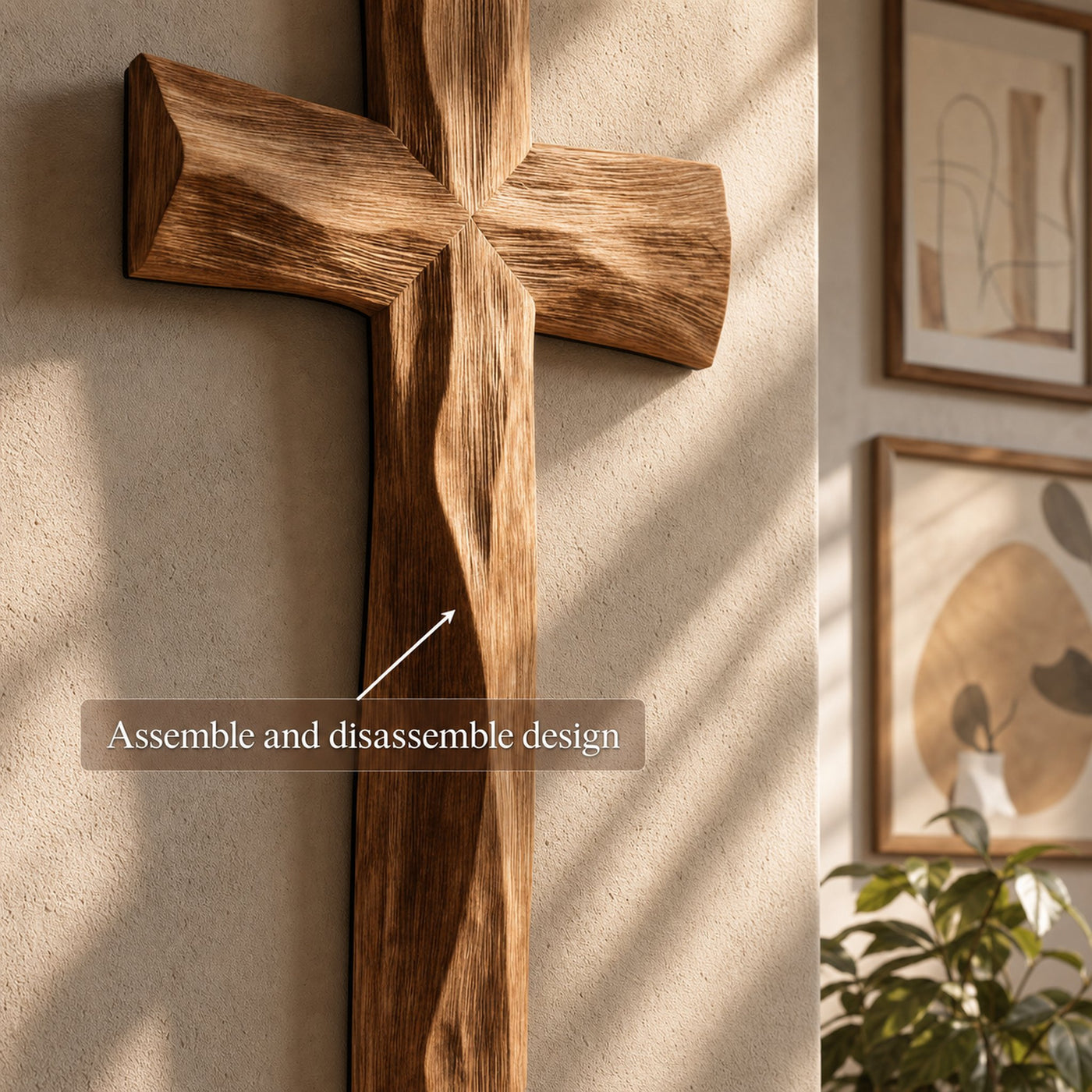 Rustic Religious Wall Cross Bedroom Or Living Room - product view 4