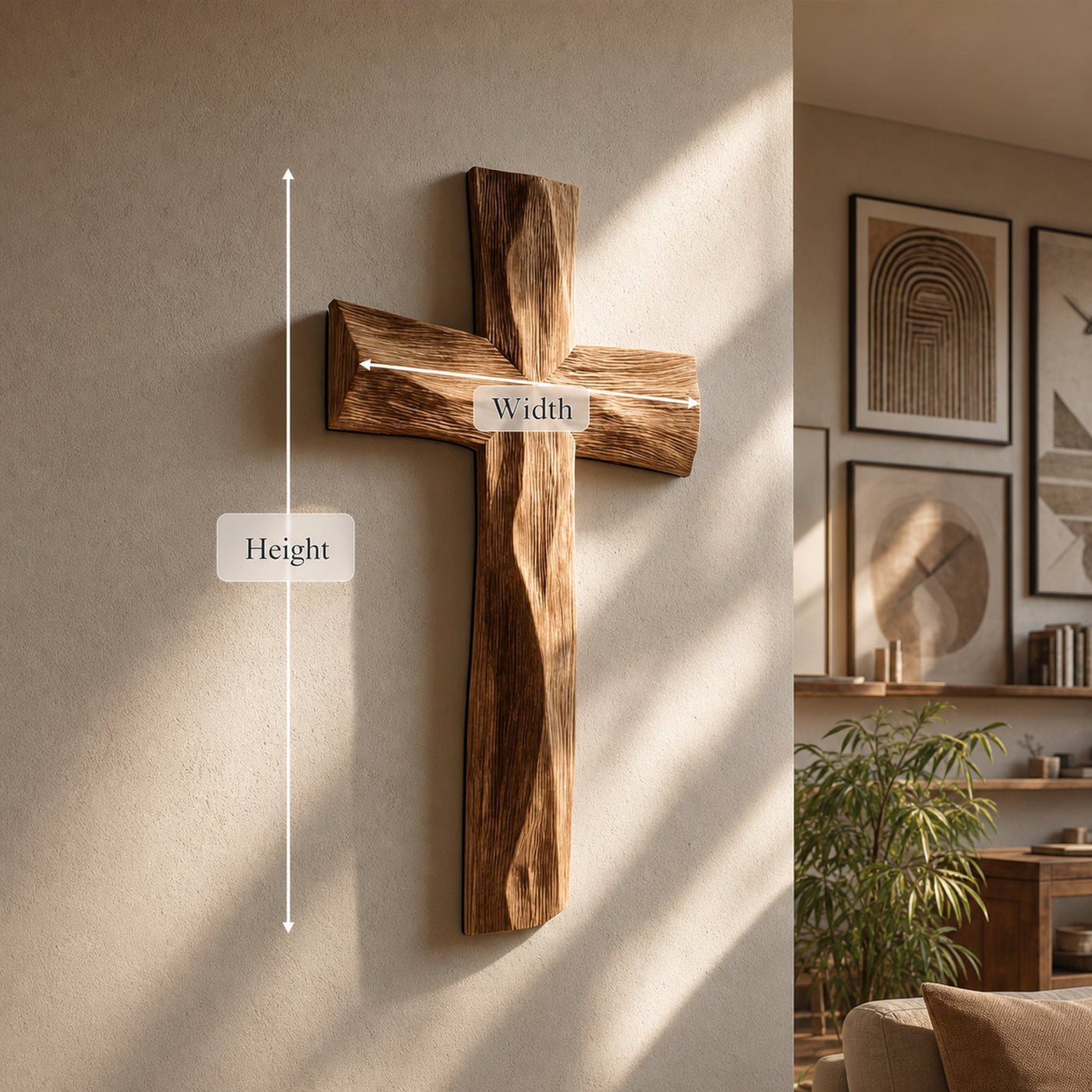 Rustic Religious Wall Cross Bedroom Or Living Room - product view 5