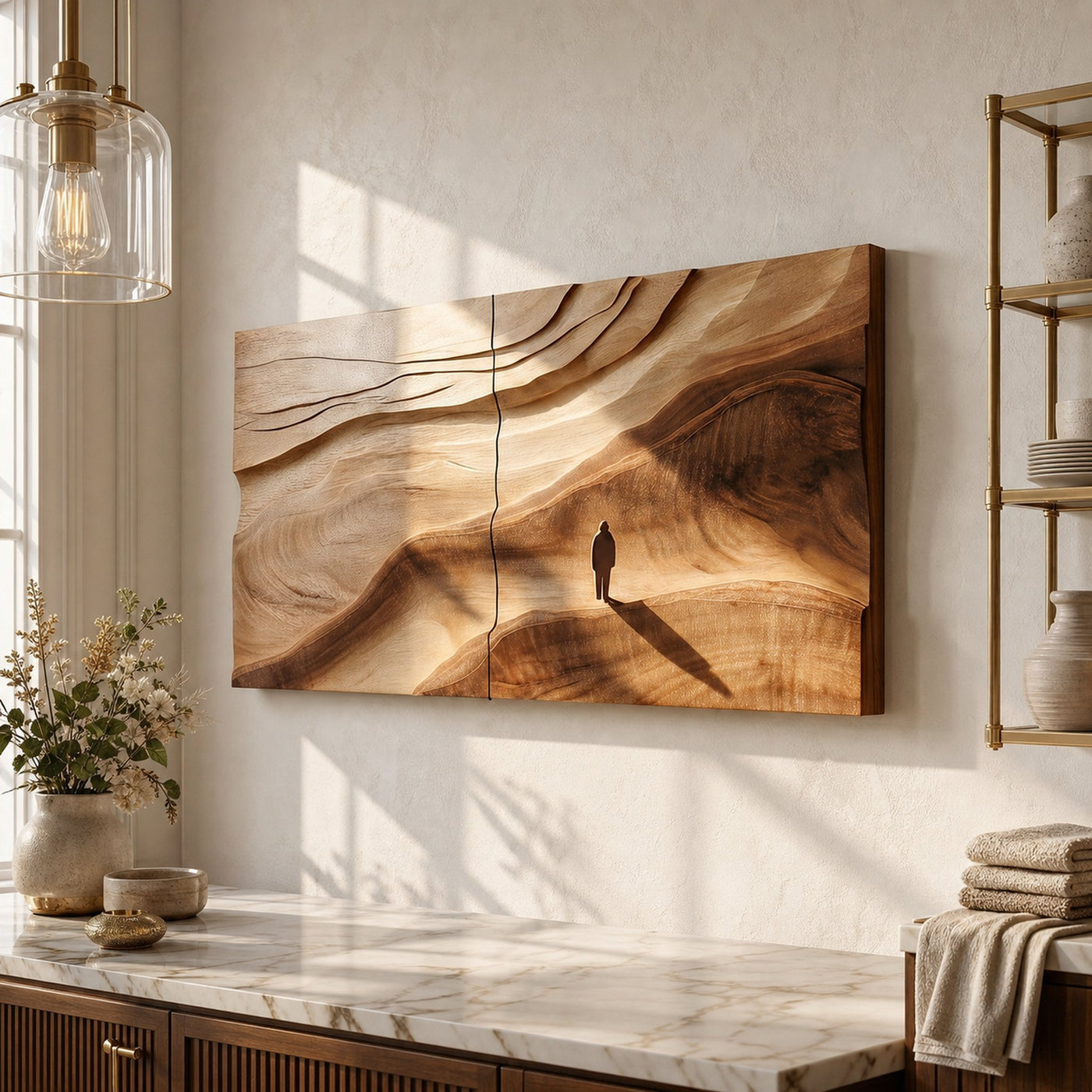 Rustic River Wood Wall Art For Luxury Organic Home Decor
