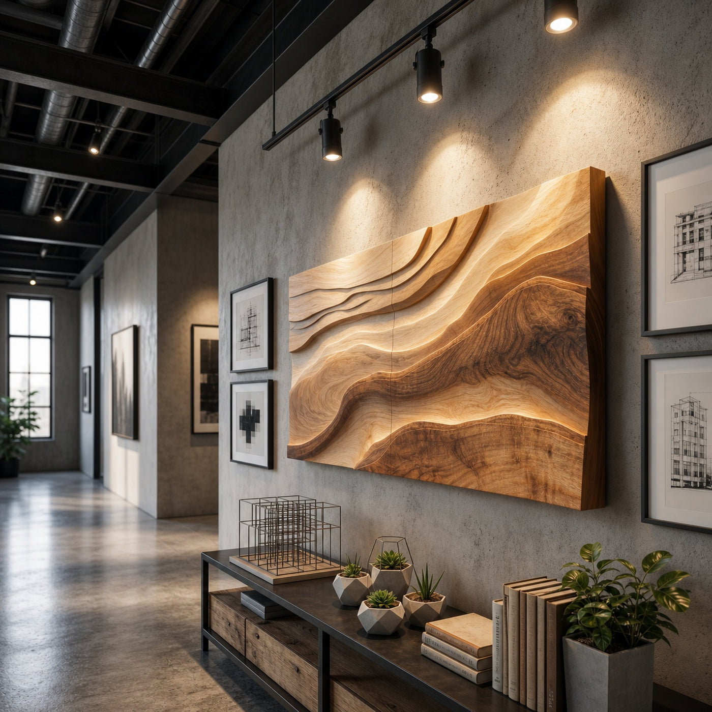 Rustic River Wood Wall Art For Luxury Organic Home Decor - product view 2