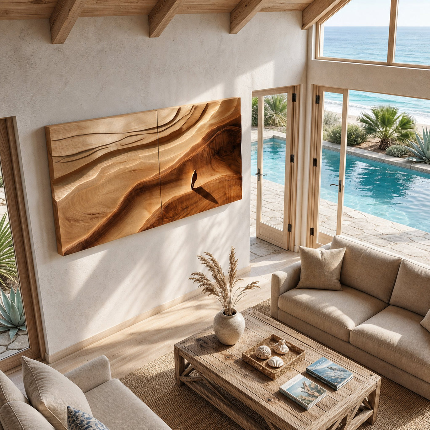 Rustic River Wood Wall Art For Luxury Organic Home Decor - product view 4
