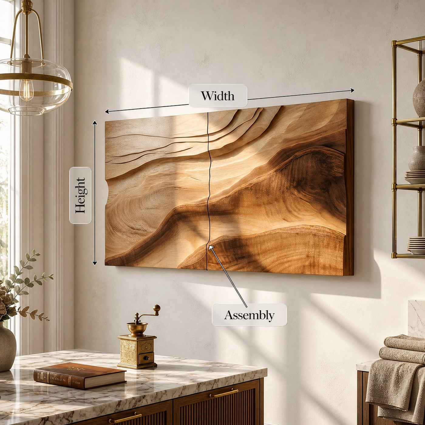 Rustic River Wood Wall Art For Luxury Organic Home Decor - product view 5