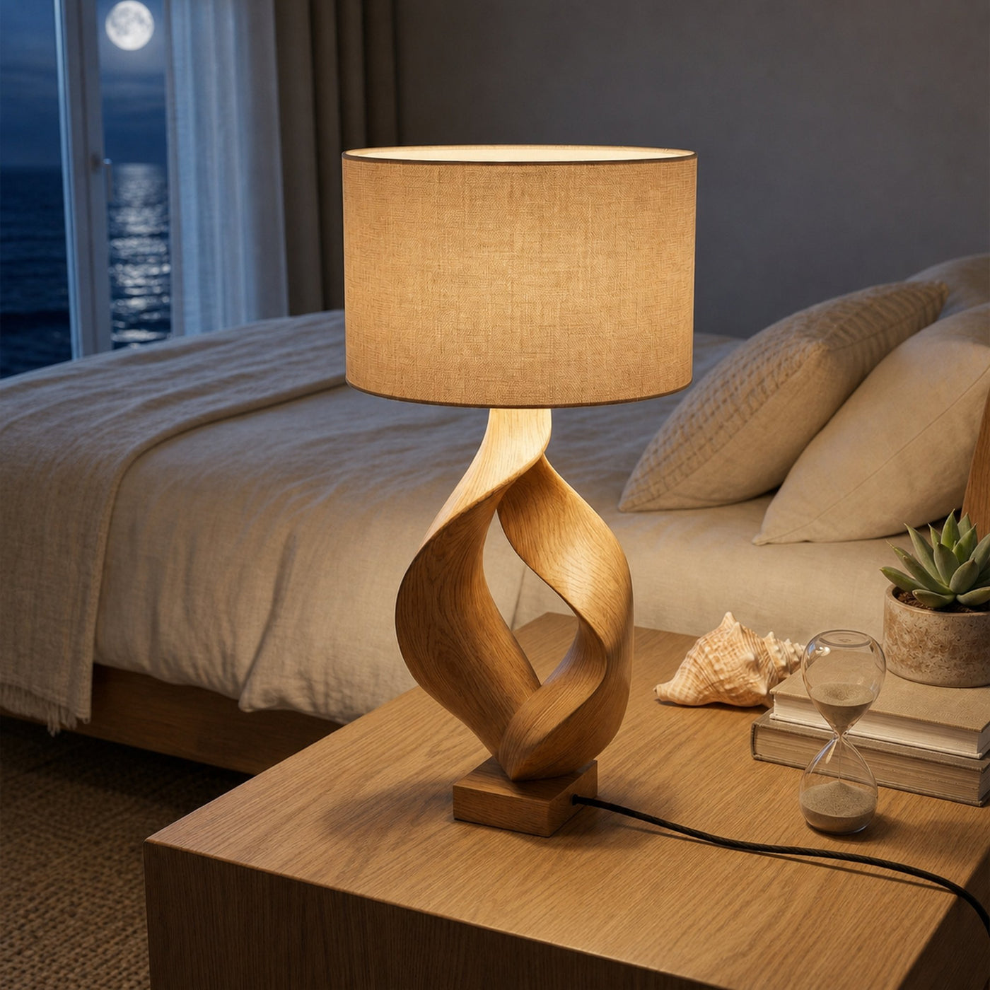Rustic Sculptural Lamp Living Room Cabin Lodge Cozy Corner Space - product view 5