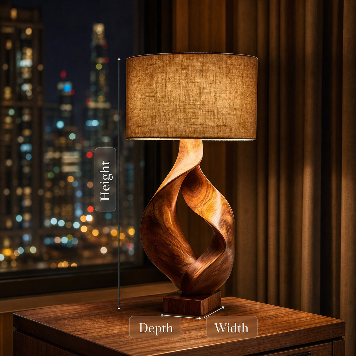 Rustic Sculptural Lamp Living Room Cabin Lodge Cozy Corner Space - product view 8