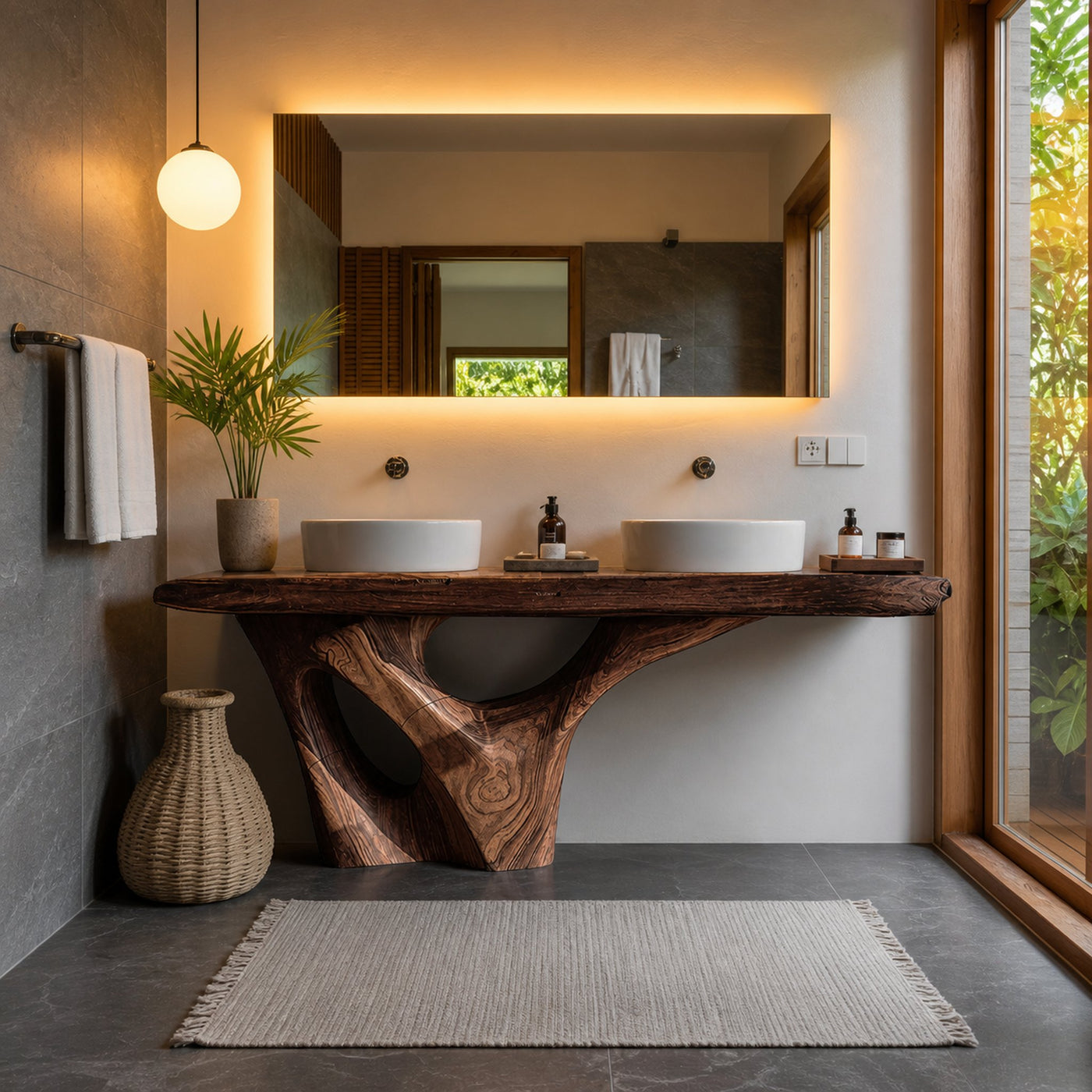 Rustic Solid Vanity For Timeless Bathroom Furniture - product view 7