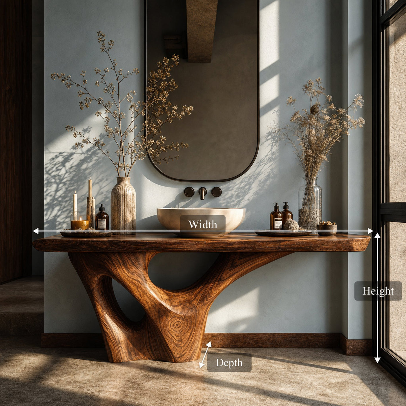 Rustic Solid Vanity For Timeless Bathroom Furniture - product view 8
