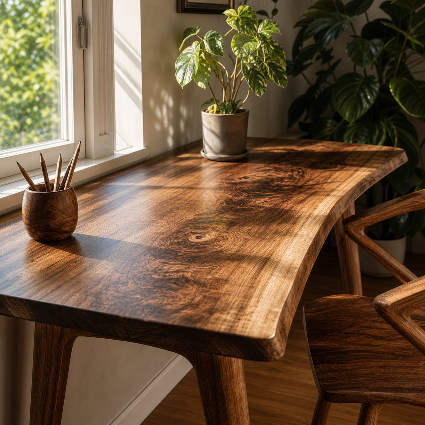 Rustic Solid Wood Desk For Home Office And Study Room